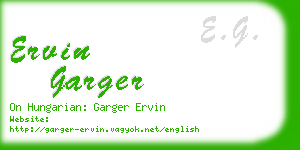 ervin garger business card